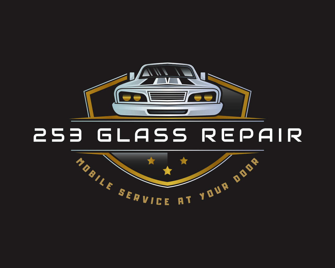 253 glass repair's logo