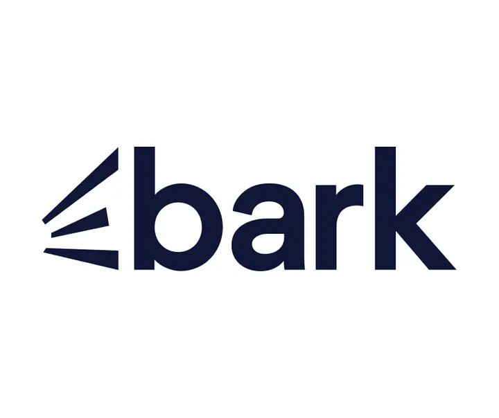"Bark logo with stylized sound waves to the left of the text on a white background."