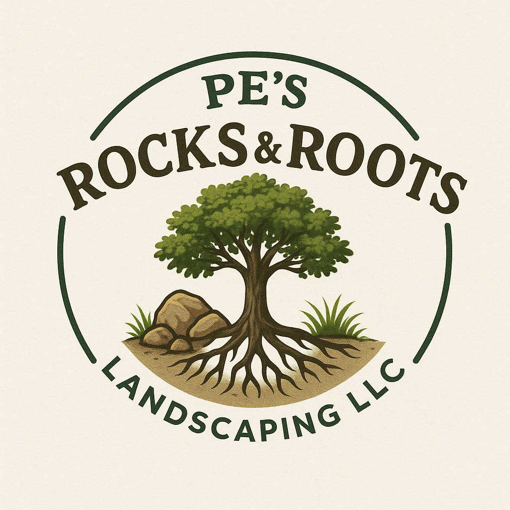 PE's Rocks & Roots Landscaping LLC's logo