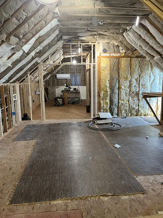 Attic Reno framing stage 