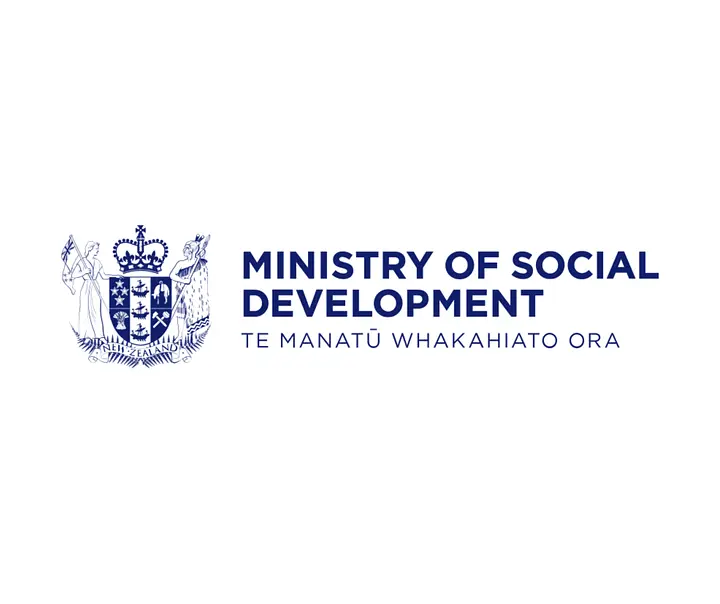 Ministry of Social Development logo with New Zealand's coat of arms and text: "Te Manatū Whakahiato Ora".